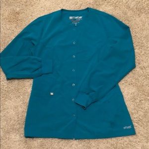 Teal Greys Anatomy scrub jacket. Size small.